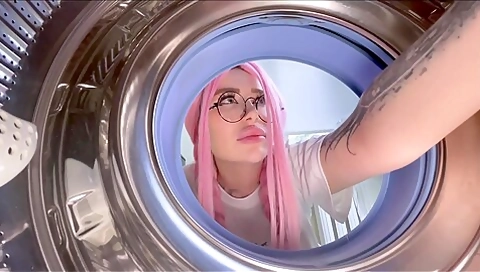 Fucked Step Sister While She Was Stuck In The Washing Machine