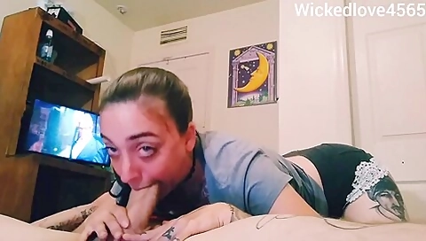 Late Night Deepthroat Oral Creampie Angle 2